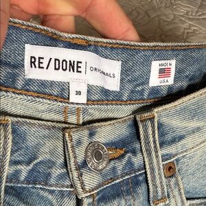 Re/Done Originals Light Blue Denim Cut off Jean Short Shorts